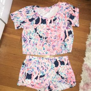 Lily Pulitzer Shirt and Shorts Coverup Set